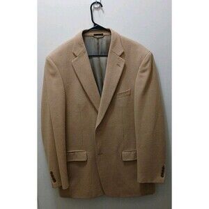VTG IBIZA 'ARGO' 100% CAMELHAIR TAN JACKET/BLAZER 42L 2- BUTTON FRONT POCKETS